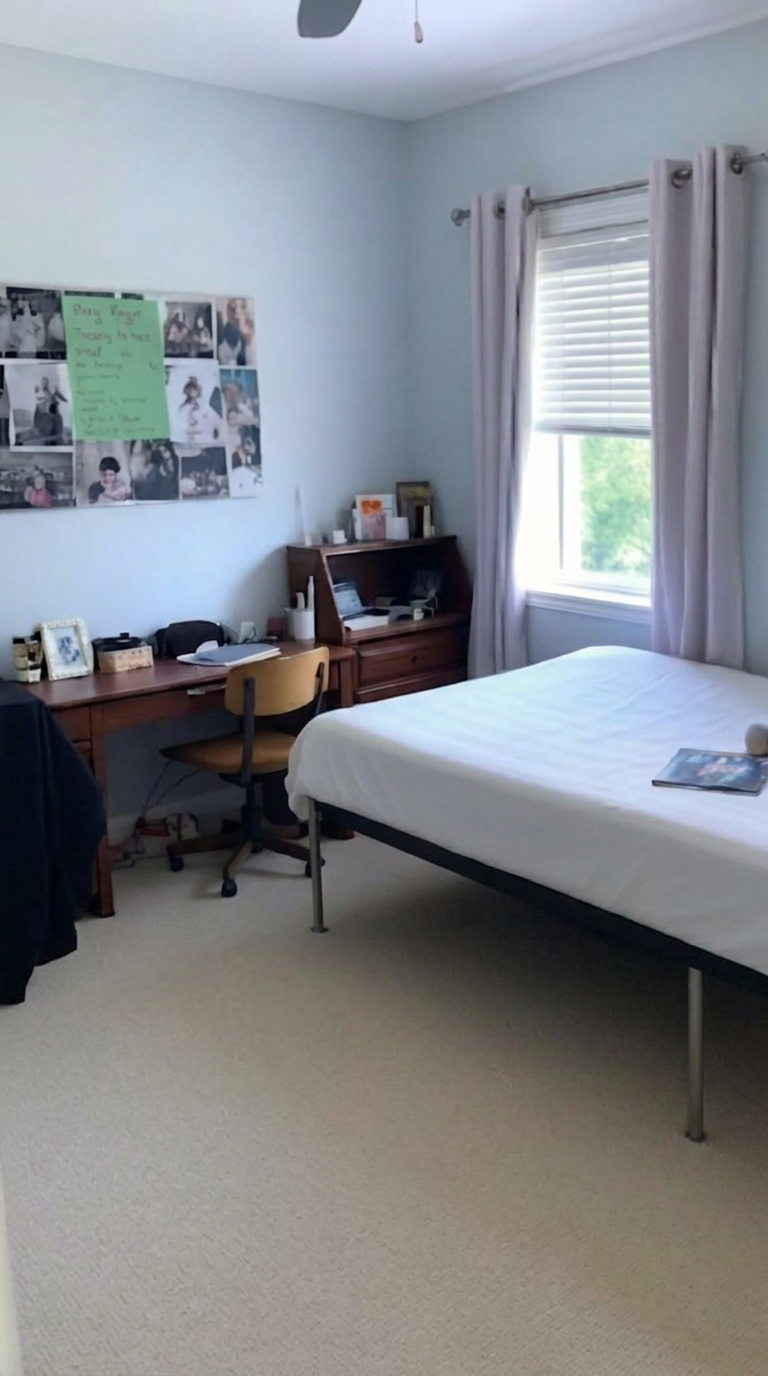 After: the same teen bedroom cleaned up